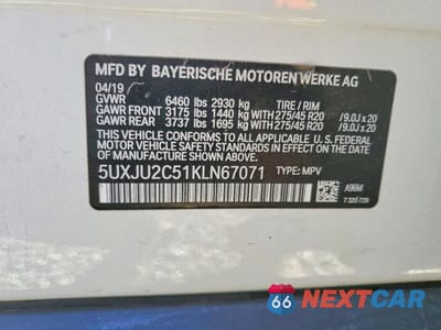 Zdjęcie 13 z 13 samochodu: 2019 BMW X5 XDRIVE50I VIN:5UXJU2C51KLN67071 - miniatura