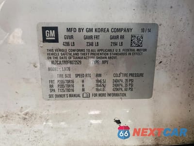 Zdjęcie 13 z 13 samochodu: 2015 CHEVROLET TRAX 1LT VIN:KL7CJLSB0FB072529 - miniatura