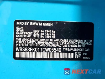 Zdjęcie 12 z 13 samochodu: 2026 BMW M5 VIN:WBS83FK01TCW05540 - miniatura