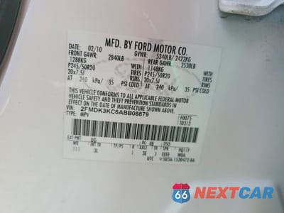 Zdjęcie 13 z 13 samochodu: 2010 FORD EDGE LIMITED VIN:2FMDK3KC6ABB08879 - miniatura