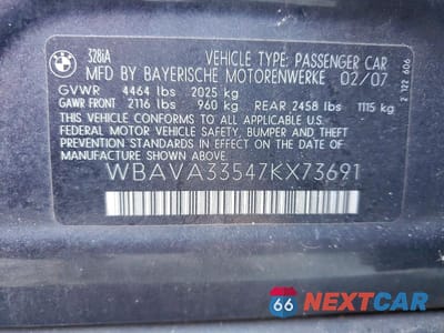 Zdjęcie 12 z 12 samochodu: 2007 BMW 328 I VIN:WBAVA33547KX73691 - miniatura