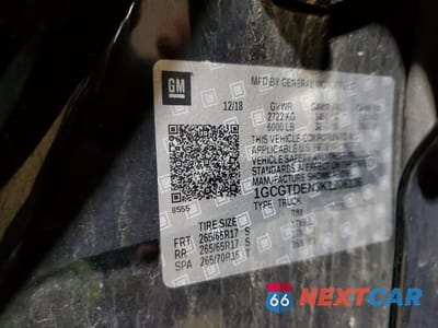 Zdjęcie 12 z 13 samochodu: 2019 CHEVROLET COLORADO Z71 VIN:1GCGTDEN3K1206136 - miniatura