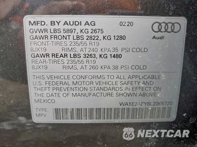 Zdjęcie 12 z 15 samochodu: 2020 AUDI Q5 E PREMIUM PLUS VIN:WA1E2AFY8L2065720 - miniatura