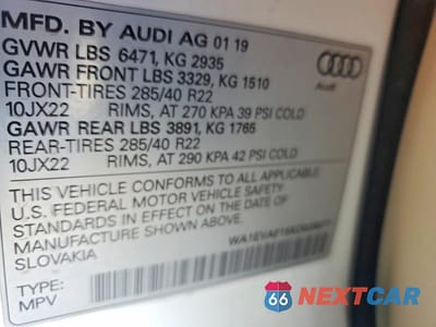 Zdjęcie 13 z 13 samochodu: 2019 AUDI Q8 PREMIUM PLUS S-LINE VIN:WA1EVAF15KD026077 - miniatura