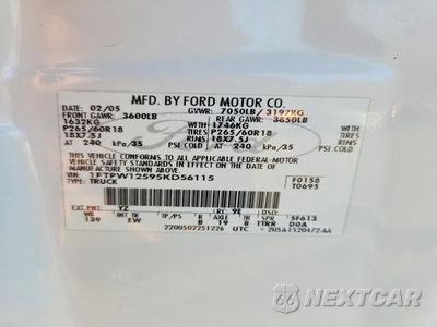 Zdjęcie 12 z 13 samochodu: 2005 FORD F150 SUPERCREW VIN:1FTPW12595KD56115 - miniatura