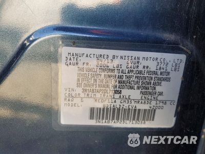 Zdjęcie 12 z 12 samochodu: 2013 NISSAN SENTRA S VIN:3N1AB7AP2DL713058 - miniatura