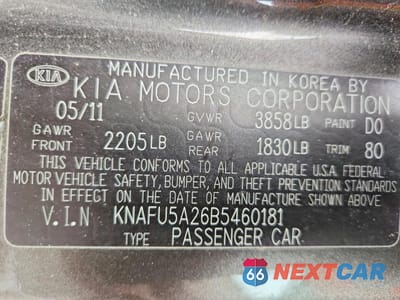 Zdjęcie 12 z 13 samochodu: 2011 KIA FORTE EX VIN:KNAFU5A26B5460181 - miniatura