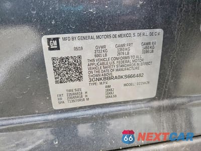 Zdjęcie 13 z 13 samochodu: 2019 CHEVROLET BLAZER 1LT VIN:3GNKBBRA0KS666482 - miniatura