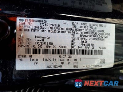 Zdjęcie 13 z 13 samochodu: 2018 FORD FOCUS S VIN:1FADP3E26JL202128 - miniatura