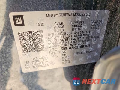 Zdjęcie 13 z 13 samochodu: 2019 CHEV COLORADO VIN:1GCGSBEA3K1159369 - miniatura