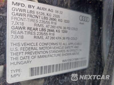 Zdjęcie 13 z 13 samochodu: 2022 AUDI Q3 PREMIUM S LINE 45 VIN:WA1DECF39N1146107 - miniatura
