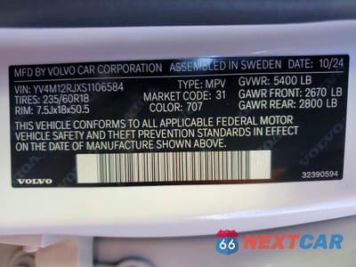 Zdjęcie 13 z 13 samochodu: 2025 VOLVO XC60 CORE VIN:YV4M12RJXS1106584 - miniatura