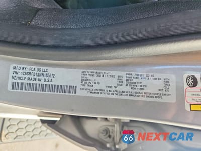 Zdjęcie 12 z 12 samochodu: 2022 RAM 1500 BIG HORN/LONE STAR VIN:1C6SRFBT3NN185672 - miniatura