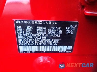 Zdjęcie 13 z 13 samochodu: 2018 HONDA HR-V LX VIN:3CZRU6H33JG727749 - miniatura