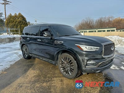 Czwarte zdjęcie samochodu z boku: 2023 INFINITI QX80 LUXE VIN:JN8AZ2AE8P9305837 - miniatura