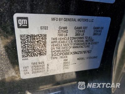 Zdjęcie 12 z 12 samochodu: 2022 CHEVROLET SILVERADO K1500 CUSTOM VIN:1GCPDBEK5NZ578767 - miniatura