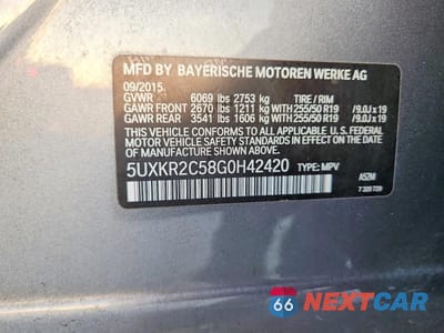 Zdjęcie 13 z 13 samochodu: 2016 BMW X5 SDRIVE35I VIN:5UXKR2C58G0H42420 - miniatura