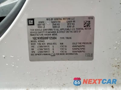 Zdjęcie 12 z 12 samochodu: 2017 CHEVROLET SILVERADO K2500 HEAVY DUTY LT VIN:1GC1KVEG8HF125984 - miniatura