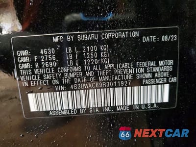 Zdjęcie 12 z 12 samochodu: 2024 SUBARU LEGACY PREMIUM VIN:4S3BWAC69R3011927 - miniatura