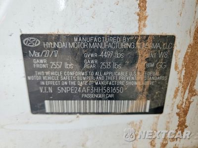 Zdjęcie 12 z 12 samochodu: 2017 HYUNDAI SONATA SE VIN:5NPE24AF3HH581650 - miniatura
