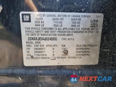 Zdjęcie 13 z 13 samochodu: 2018 CHEVROLET EQUINOX LT VIN:2GNAXJEV4J6240906 - miniatura