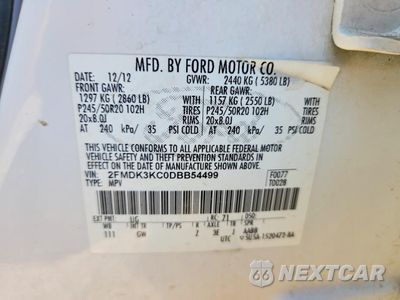 Zdjęcie 12 z 14 samochodu: 2013 FORD EDGE LIMITED VIN:2FMDK3KC0DBB54499 - miniatura