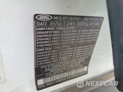 Zdjęcie 13 z 13 samochodu: 2016 LAND ROVER RANGE ROVER SPORT 3.0 DIESEL HSE VIN:SALWR2KF1GA577338 - miniatura