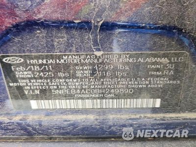 Zdjęcie 12 z 12 samochodu: 2011 HYUNDAI SONATA GLS VIN:5NPEB4AC0BH249890 - miniatura