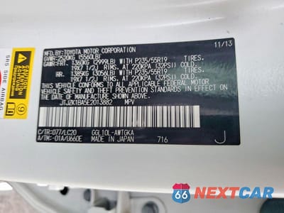 Zdjęcie 13 z 13 samochodu: 2014 LEXUS RX VIN:JTJZK1BA5E2013882 - miniatura