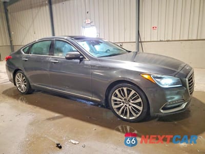 Czwarte zdjęcie samochodu z boku: 2018 GENESIS G80 ULTIMATE VIN:KMHGN4JFXJU244612 - miniatura