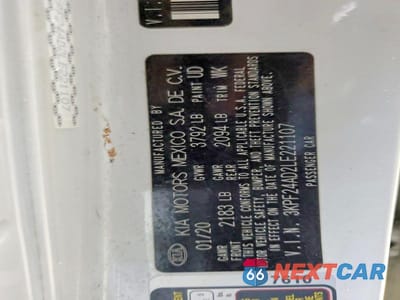 Zdjęcie 13 z 13 samochodu: 2020 KIA FORTE FE VIN:3KPF24AD2LE221107 - miniatura