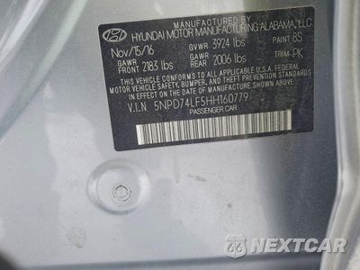 Zdjęcie 12 z 12 samochodu: 2017 HYUNDAI ELANTRA SE VIN:5NPD74LF5HH160779 - miniatura