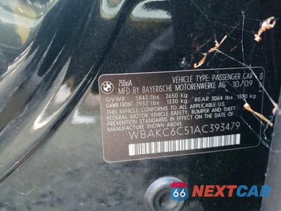 Zdjęcie 13 z 13 samochodu: 2010 BMW 750 I XDRIVE VIN:WBAKC6C51AC393479 - miniatura