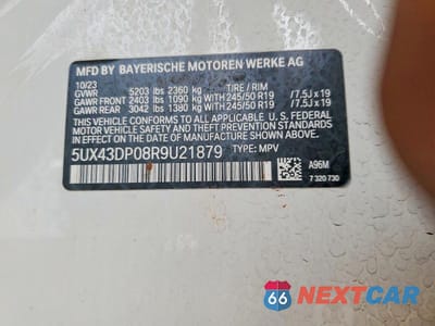 Zdjęcie 13 z 13 samochodu: 2024 BMW X3 SDRIVE30I VIN:5UX43DP08R9U21879 - miniatura