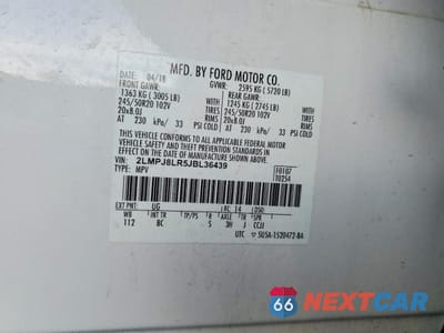 Zdjęcie 13 z 13 samochodu: 2018 LINCOLN MKX RESERVE VIN:2LMPJ8LR5JBL36439 - miniatura