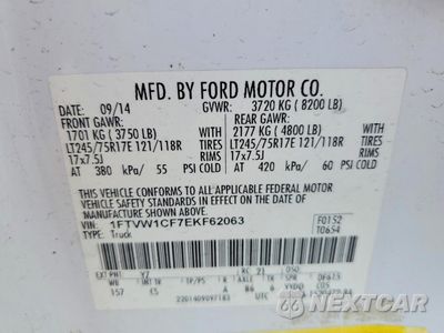 Zdjęcie 12 z 14 samochodu: 2014 FORD F150 SUPERCREW VIN:1FTVW1CF7EKF62063 - miniatura