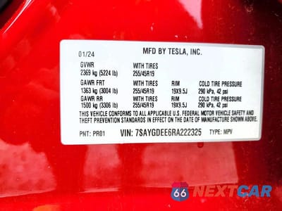 Zdjęcie 12 z 12 samochodu: 2024 TESLA MODEL Y VIN:7SAYGDEE6RA222325 - miniatura