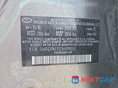 Zdjęcie 12 z 12 samochodu: 2018 HYUNDAI ELANTRA SE VIN:5NPD74LF0JH319052 - miniatura