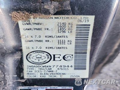 Zdjęcie 12 z 12 samochodu: 2019 NISSAN FRONTIER SV VIN:1N6AD0CW6KN774944 - miniatura