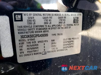 Zdjęcie 13 z 14 samochodu: 2015 CHEVROLET SILVERADO K1500 LTZ VIN:3GCUKSEC2FG439389 - miniatura