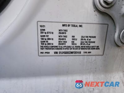 Zdjęcie 13 z 13 samochodu: 2021 TESLA MODEL Y VIN:5YJYGDEE2MF297418 - miniatura