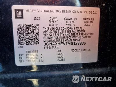 Zdjęcie 12 z 12 samochodu: 2021 CHEVROLET EQUINOX LS VIN:3GNAXHEV7MS123836 - miniatura