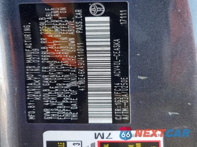 Zdjęcie 12 z 13 samochodu: 2009 TOYOTA CAMRY BASE VIN:4T1BE46K49U411011 - miniatura