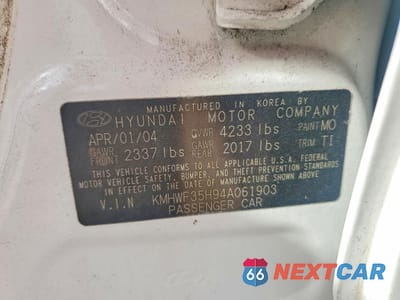 Zdjęcie 12 z 12 samochodu: 2004 HYUNDAI SONATA GLS VIN:KMHWF35H94A061903 - miniatura