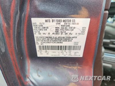 Zdjęcie 12 z 12 samochodu: 2012 FORD ESCAPE XLT VIN:1FMCU9D71CKC46492 - miniatura