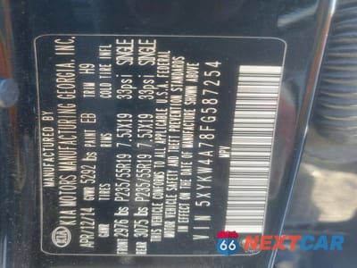 Zdjęcie 13 z 13 samochodu: 2015 KIA SORENTO SX VIN:5XYKW4A78FG587254 - miniatura