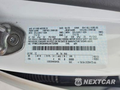 Zdjęcie 13 z 13 samochodu: 2022 FORD ESCAPE SE VIN:1FMCU9G64NUA72590 - miniatura