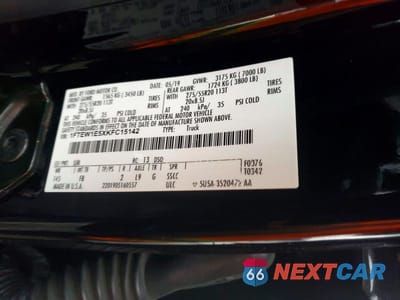 Zdjęcie 12 z 12 samochodu: 2019 FORD F150 SUPERCREW VIN:1FTEW1E5XKFC15142 - miniatura