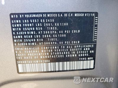 Zdjęcie 13 z 13 samochodu: 2019 VOLKSWAGEN TIGUAN SEL PREMIUM VIN:3VV4B7AX1KM192904 - miniatura
