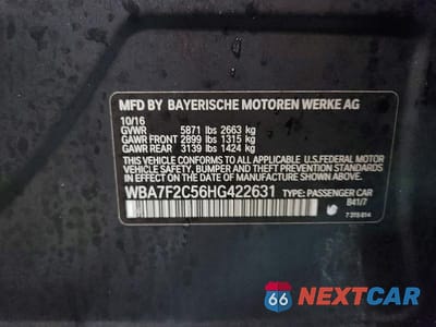 Zdjęcie 13 z 13 samochodu: 2017 BMW 750 XI VIN:WBA7F2C56HG422631 - miniatura